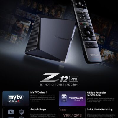 Formuler Z12 Pro productfolder met kenmerken en specificaties