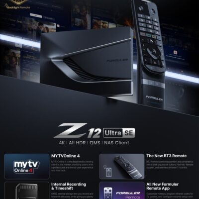 Formuler Z12 Ultra SE productfolder met kenmerken en specificaties